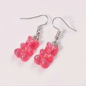 NWT Gummy Bear Earrings (Hot Pink)